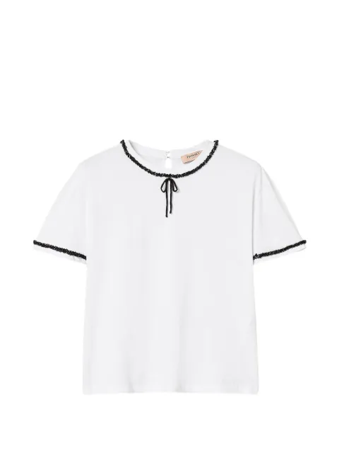 TWINSET T-shirt with trimming and bow