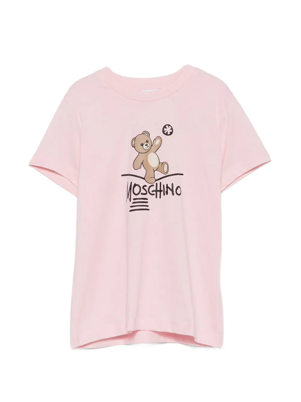 Moschino Kids Teddy Bear logo-print T-shirt - Rosa