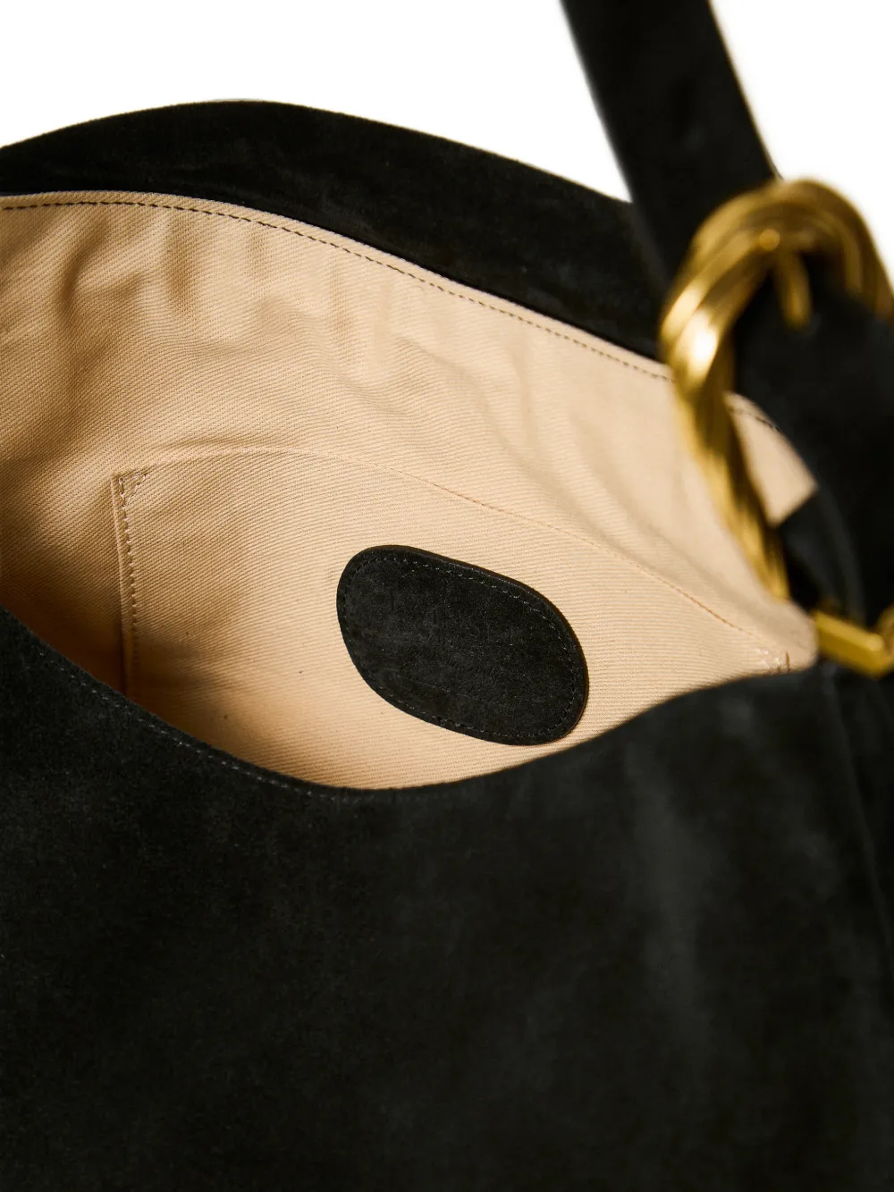 TWINSET Medium Liliane suède tas met gespen Zwart