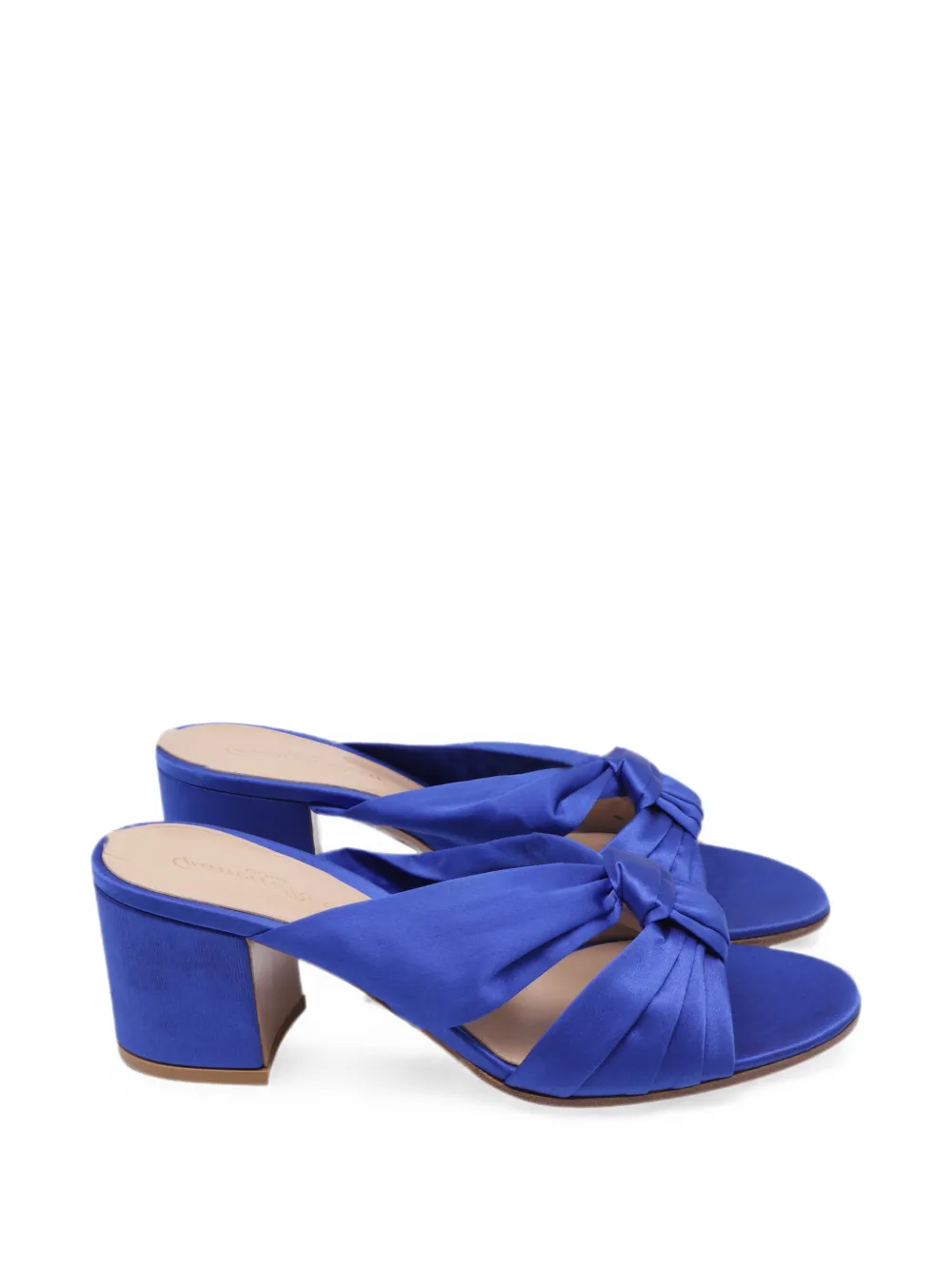 Pre-owned Gianvito Rossi Twist Knot Mules In Blue