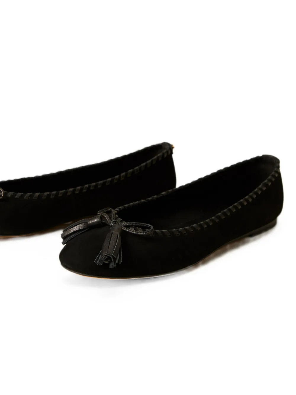 TWINSET Suède ballerina's met strik Zwart