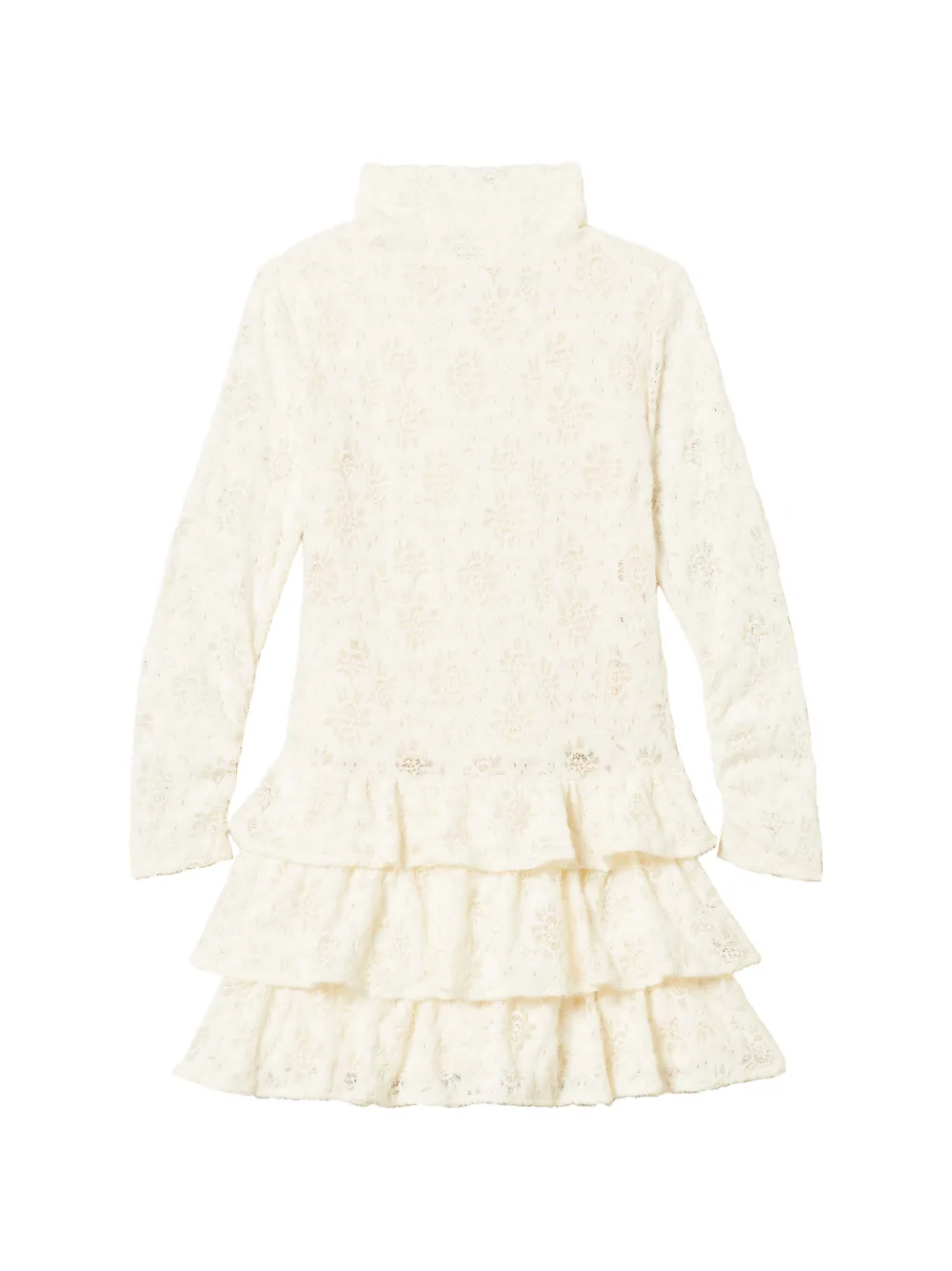 TWINSET Kids Midi-jurk van kant met ruches Beige