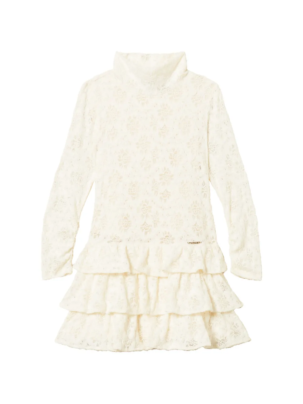 TWINSET Kids ruffled lace midi dress - Toni neutri