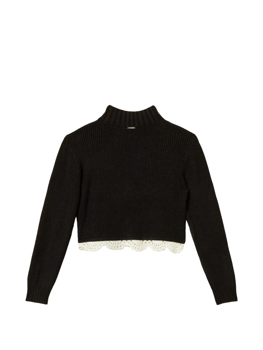 TWINSET Kids crochet-trim ribbed-knit - Nero