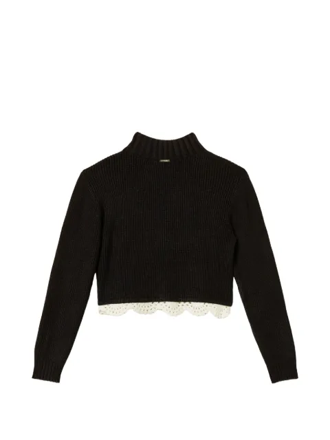 TWINSET Kids crochet-trim ribbed-knit
