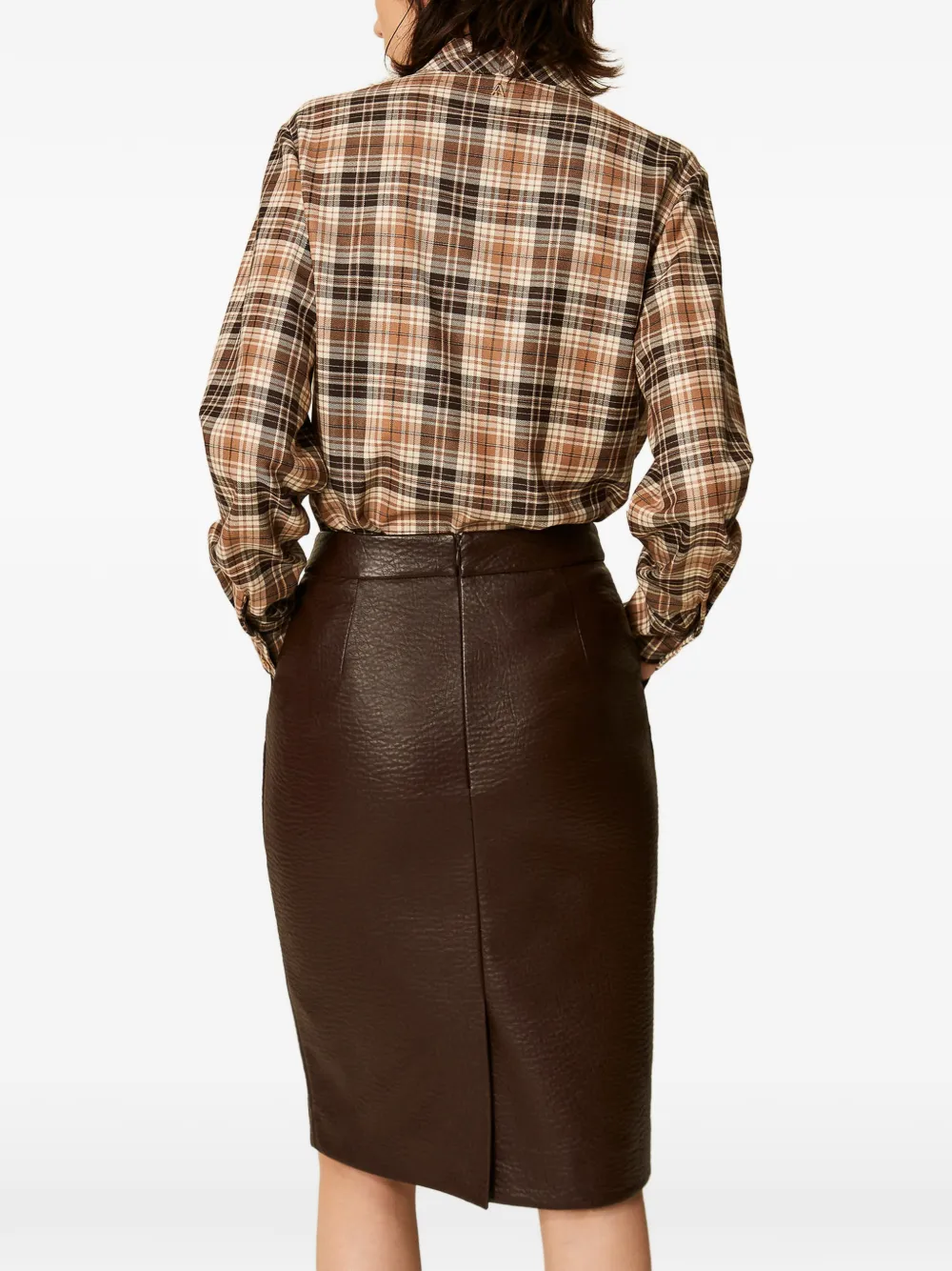 TWINSET Midi-rok van imitatieleer Bruin