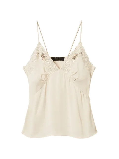 TWINSET Envers satin top with embroidery