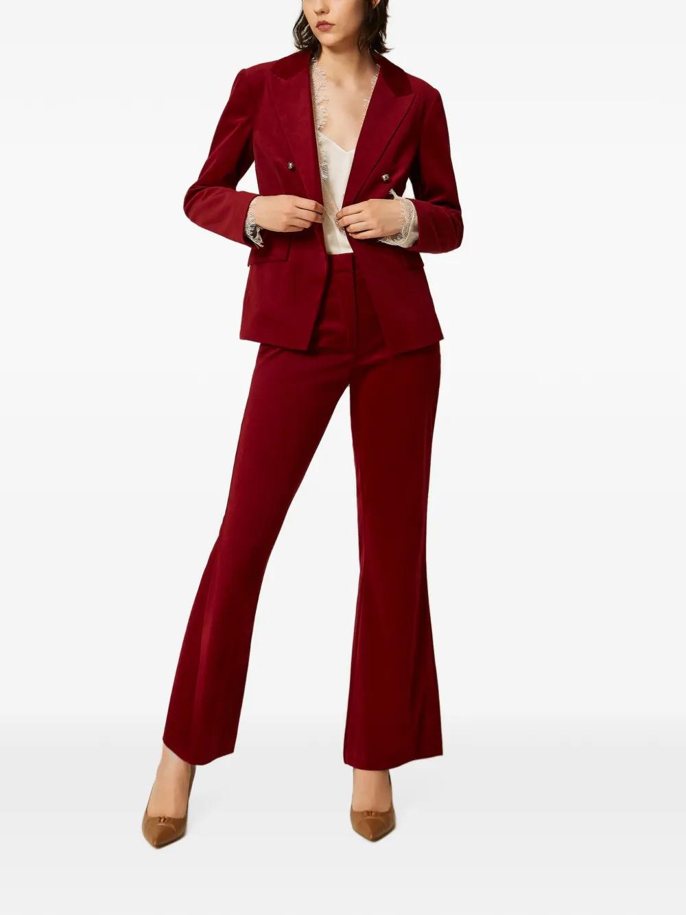 TWINSET Fluwelen blazer Rood