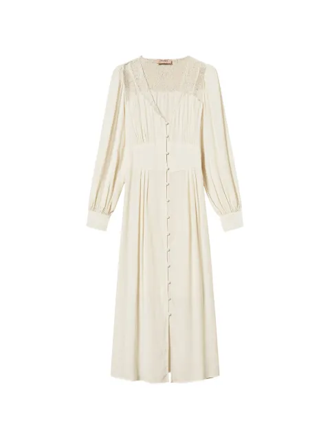 TWINSET Lange jurk met kant en jacquard
