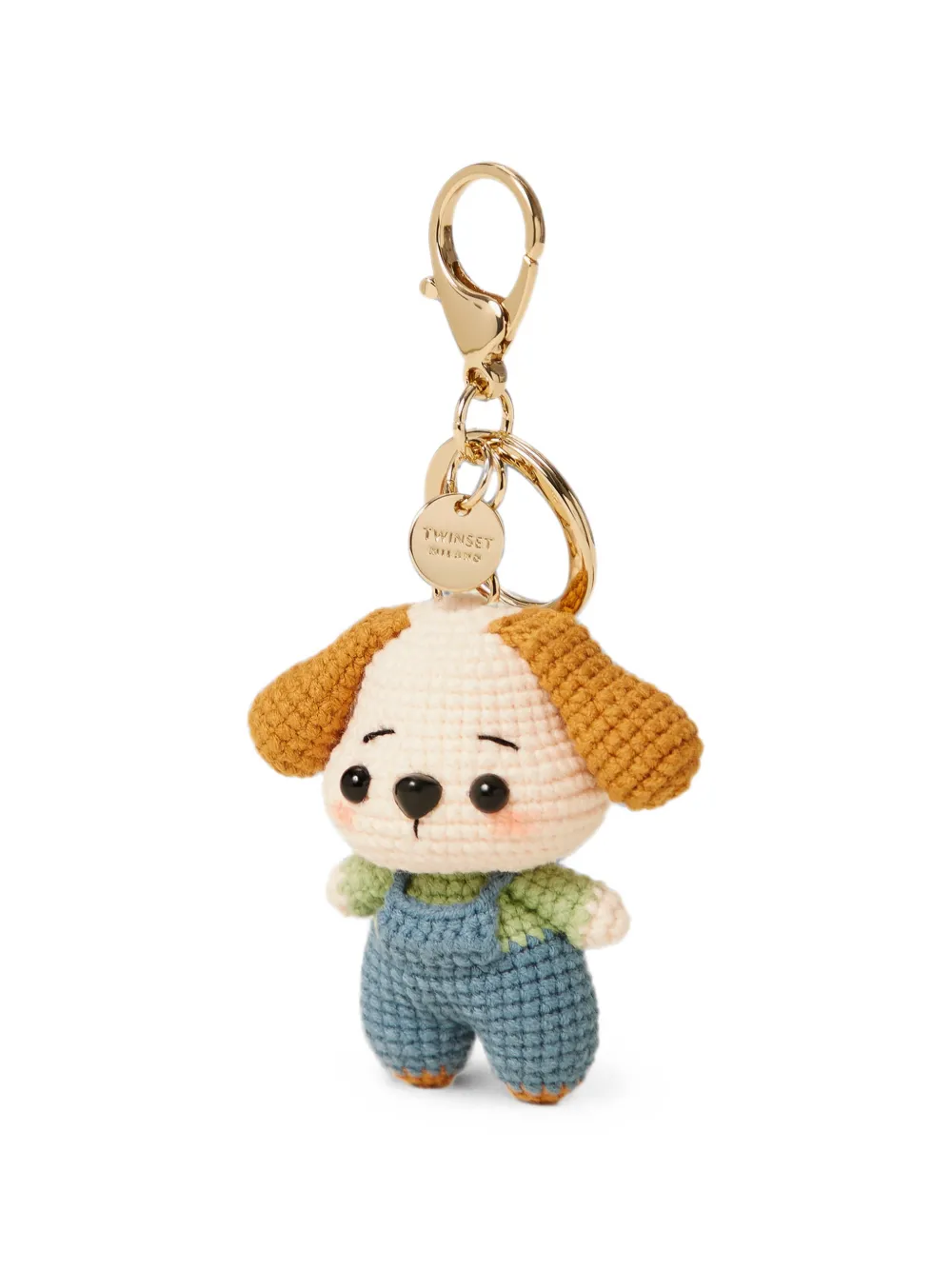 TWINSET crochet dog keyring - Nude
