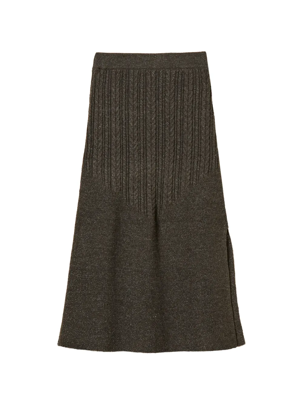 TWINSET cable knit midi skirt Grijs