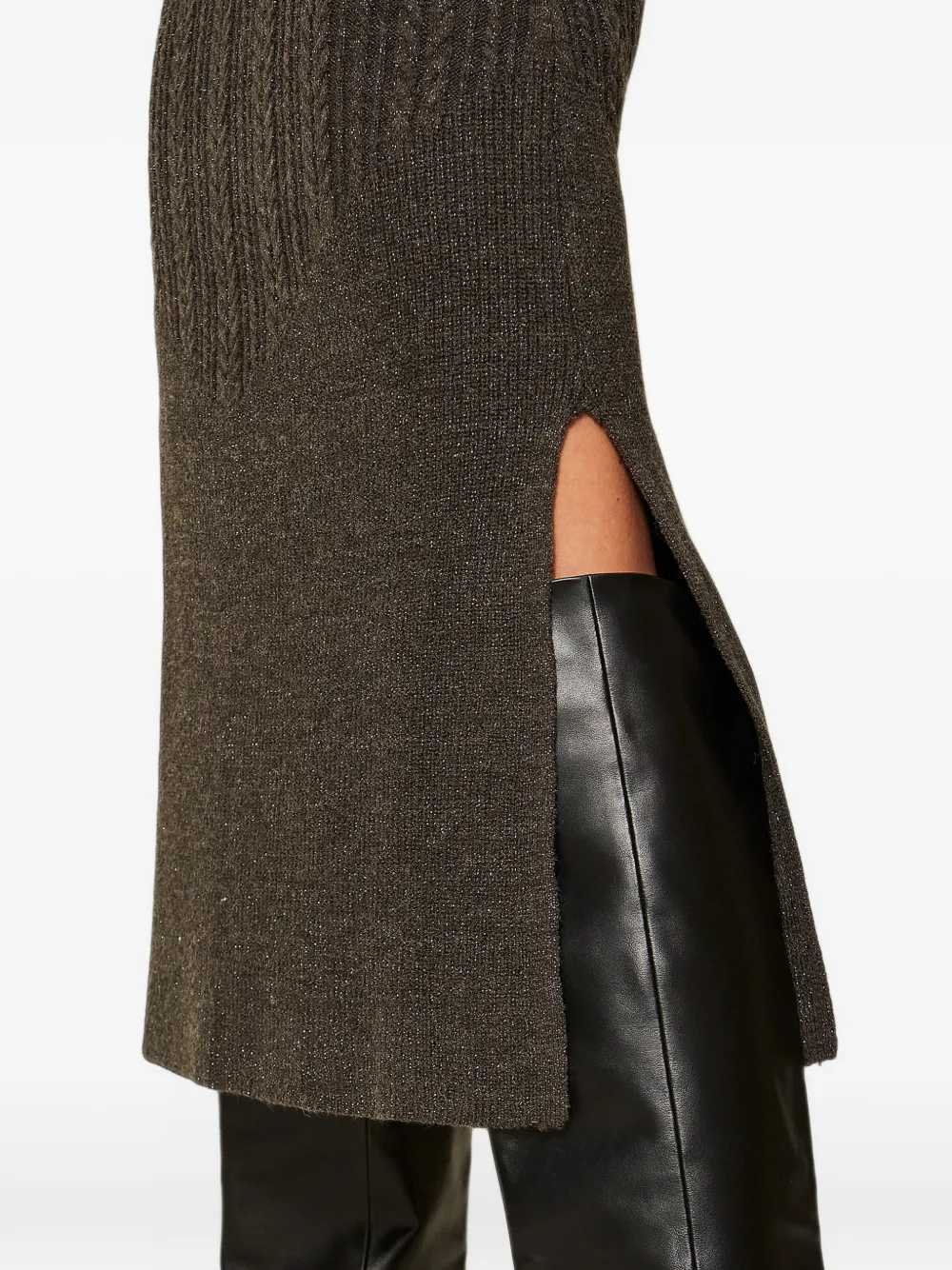 TWINSET cable knit midi skirt Grijs