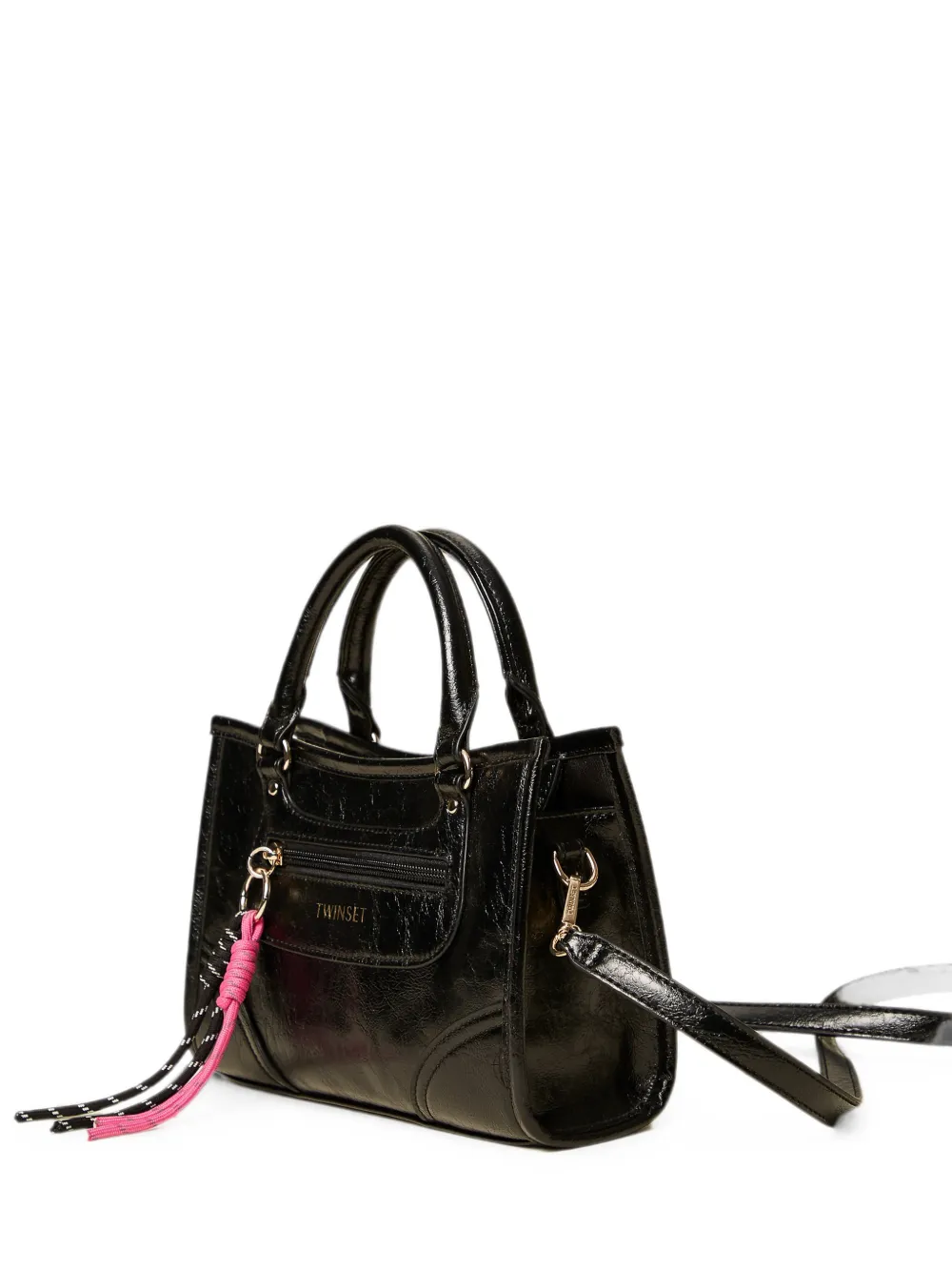 TWINSET Kids crinkled-finish tote bag Zwart