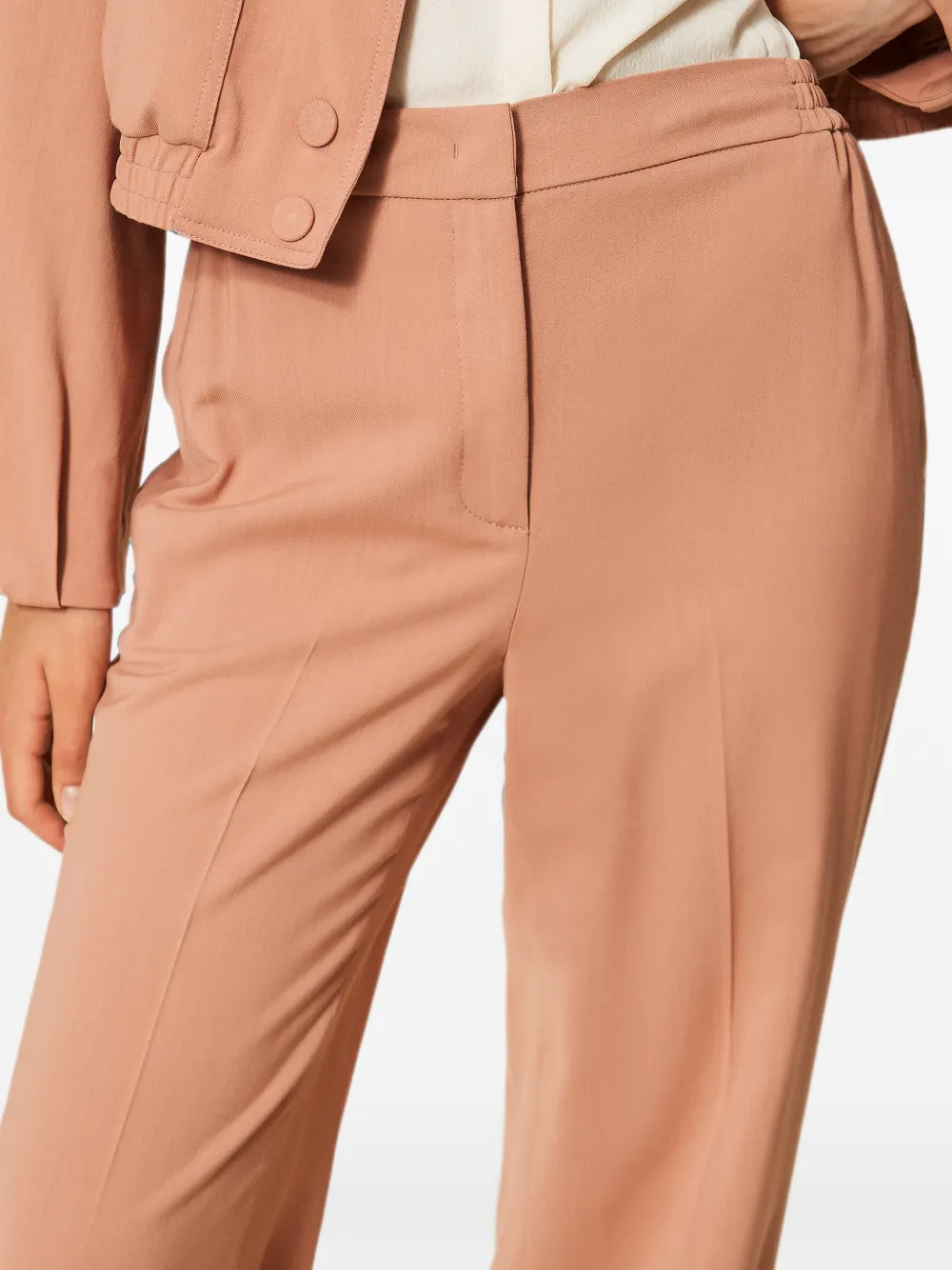 TWINSET Straight twill broek met zakken Beige
