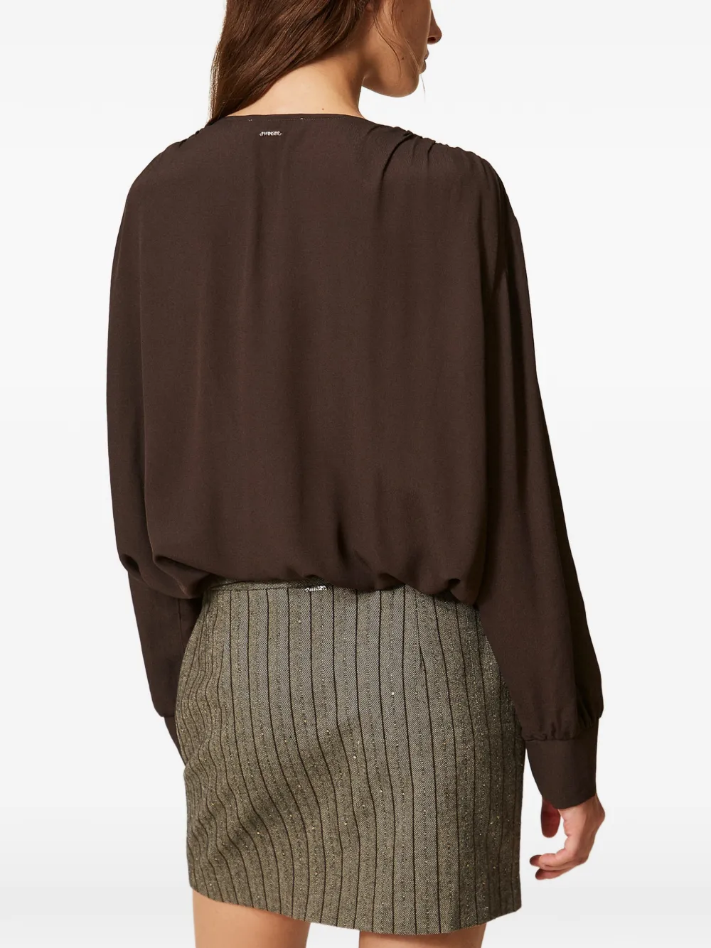 TWINSET Crêpe de chine blouse Bruin
