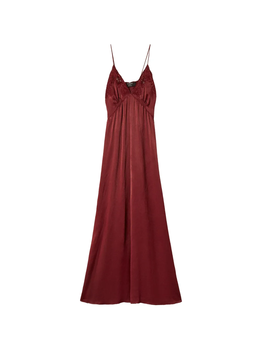 TWINSET long Envers satin dress with embroidery - Rot