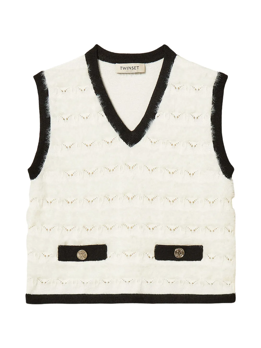 TWINSET Kids Strickweste mit Knöpfen - Nude