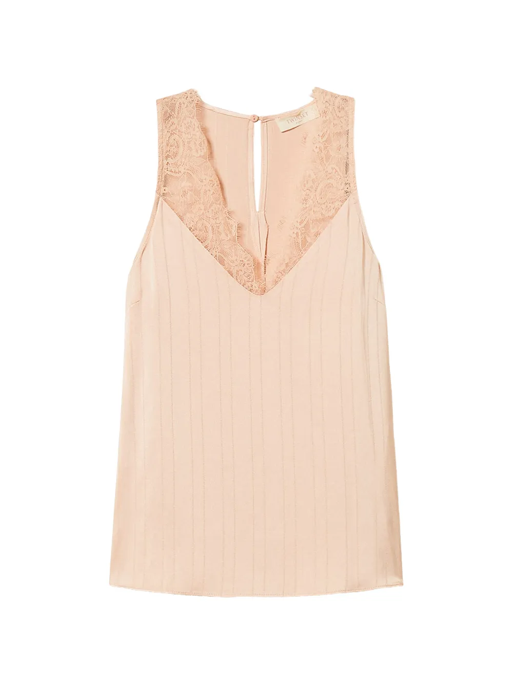 TWINSET Top in raso e pizzo - Rosa