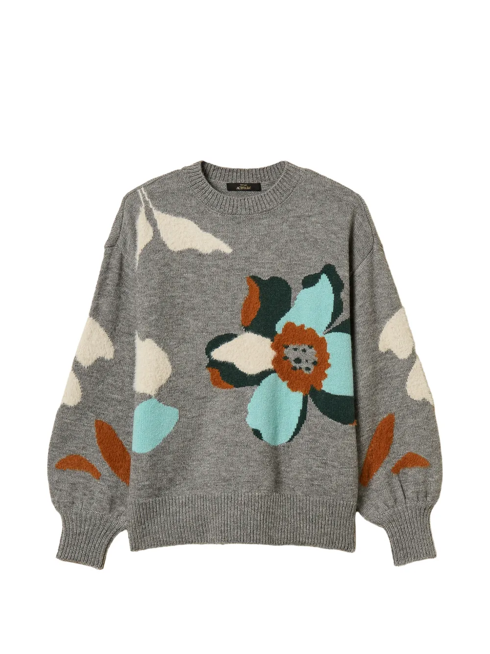 TWINSET jumper with inlaid flower - Grigio