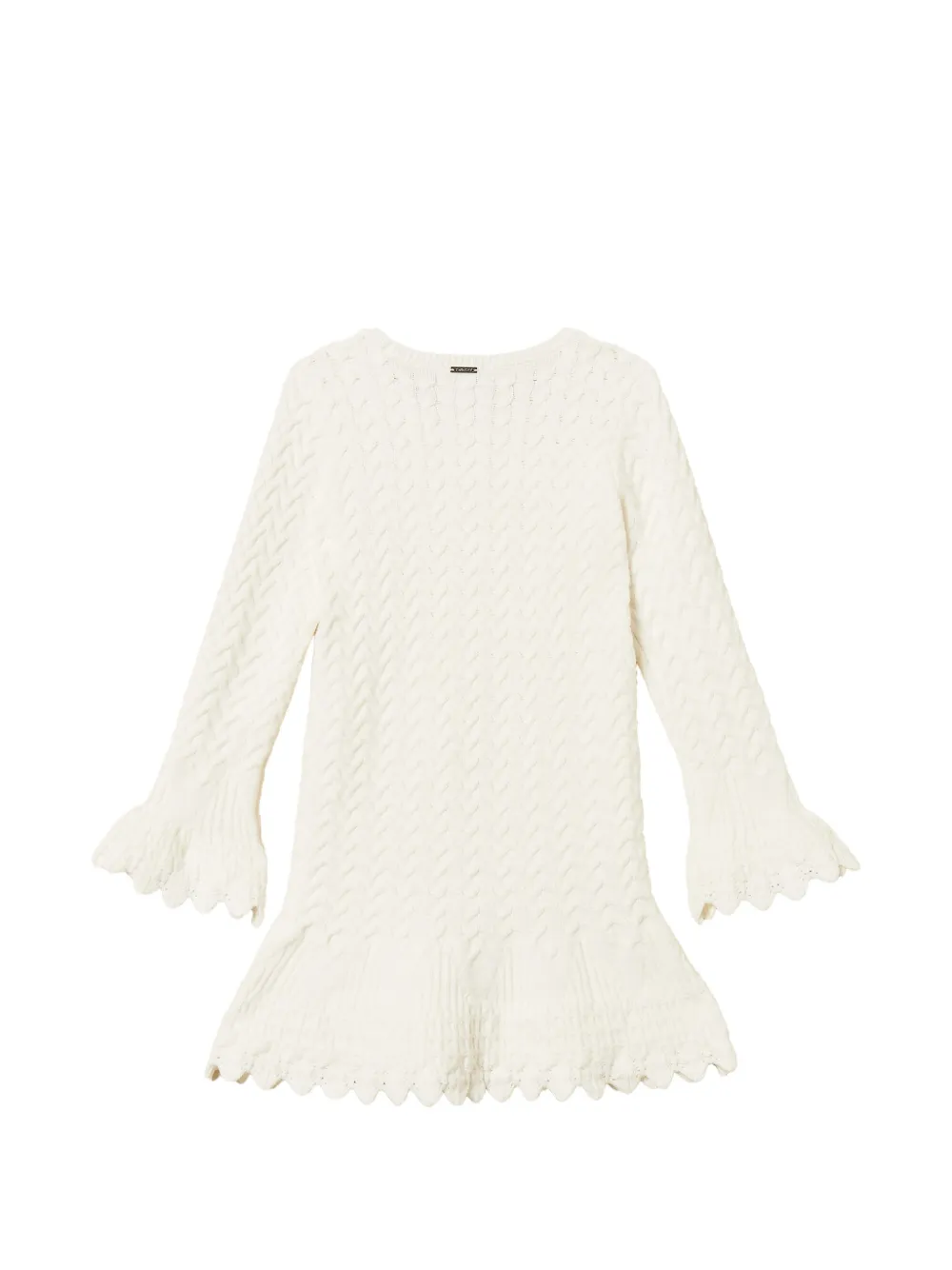 TWINSET Kids Kabelgebreide mini-jurk Beige