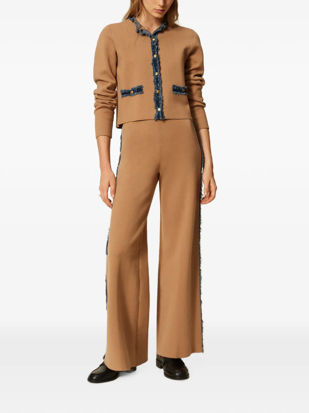 TWINSET Broek met denim afwerking Beige
