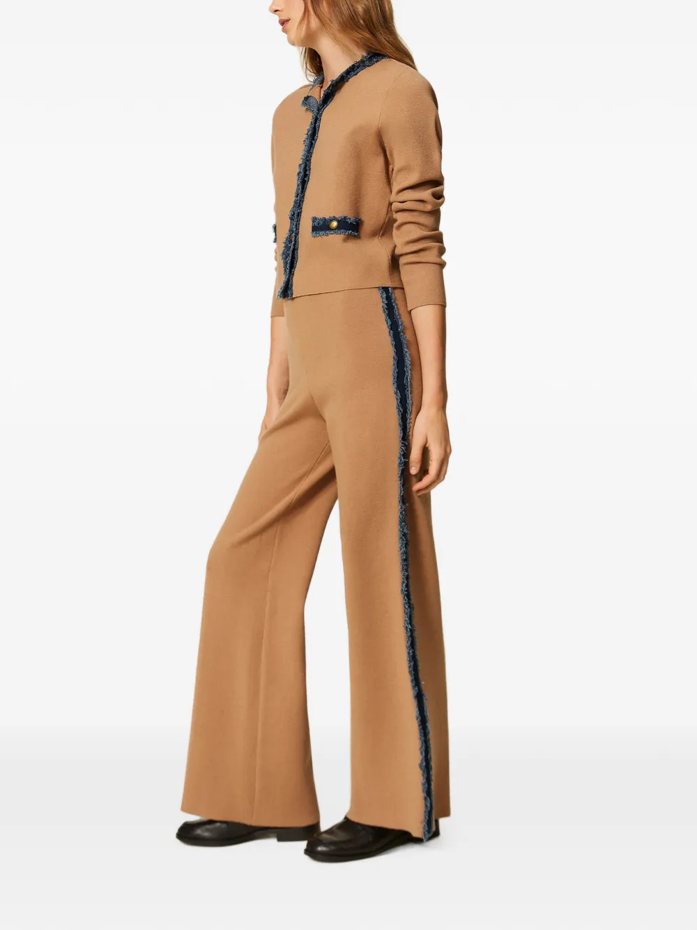 TWINSET Broek met denim afwerking Beige