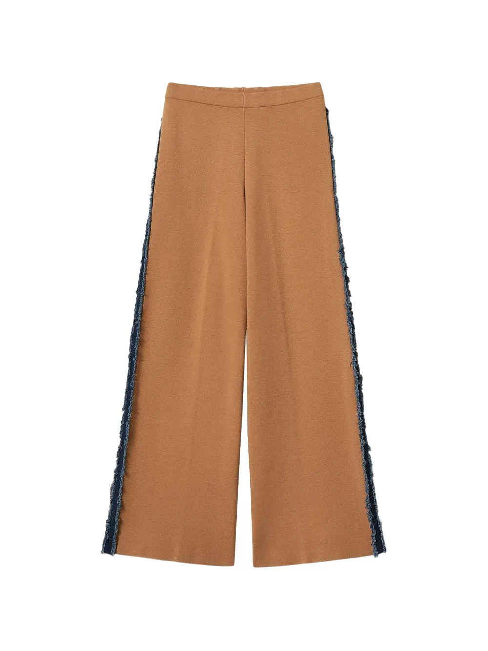 TWINSET knit trousers with denim trim - Nude