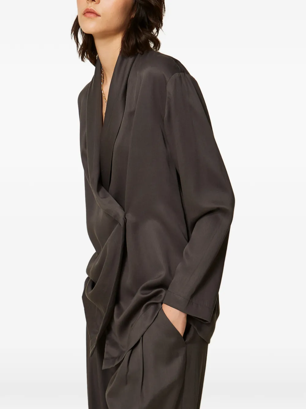 TWINSET Satijnen blazer Grijs