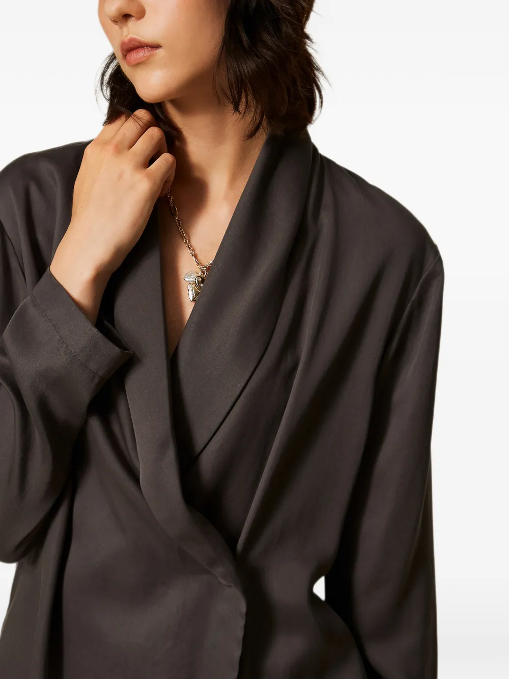 TWINSET Satijnen blazer Grijs