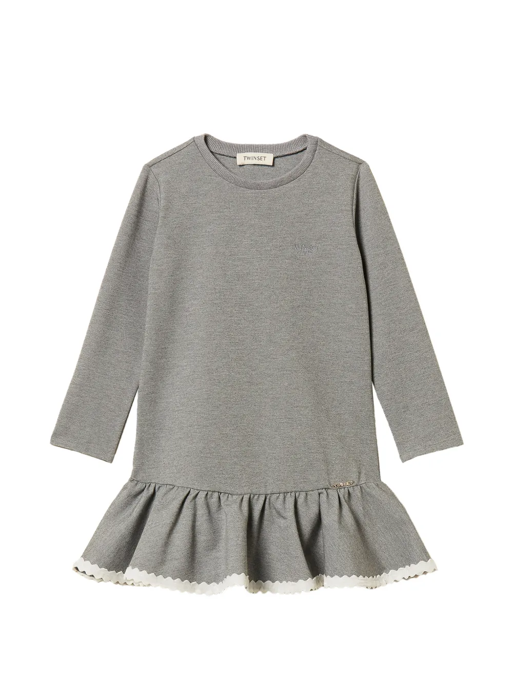 TWINSET Kids Abito corto con orlo a smerlo - Grigio
