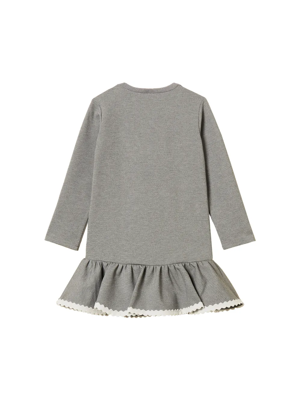 TWINSET Kids Mini-jurk met gewelfde afwerking en ruches Grijs