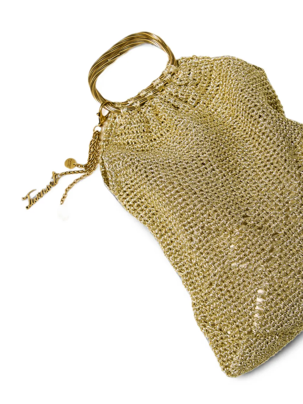 TWINSET Lurex gehaakte handtas Goud