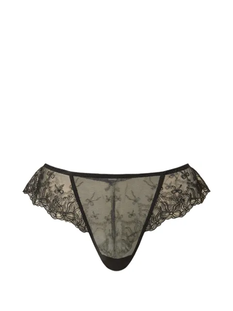 TWINSET embroidered-tulle Brazilian briefs with bows
