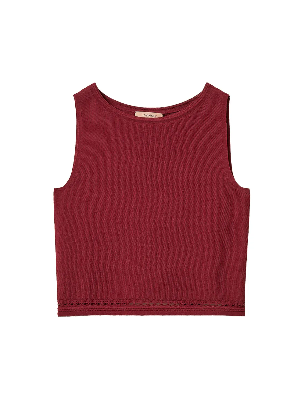 TWINSET Gebreide top met franje Rood