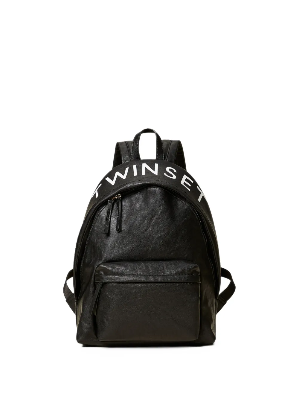 TWINSET Kids logo-print faux-leather backpack Zwart