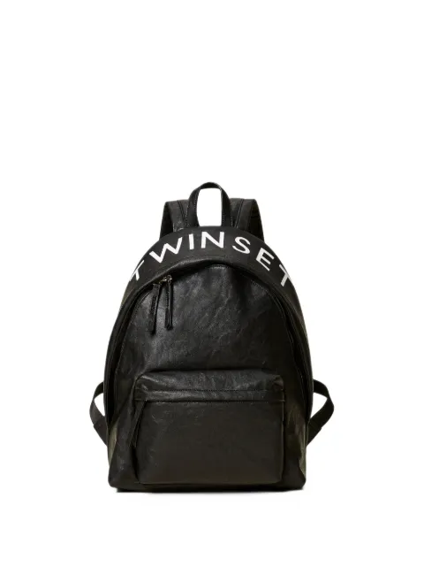 TWINSET Kids logo-print faux-leather backpack