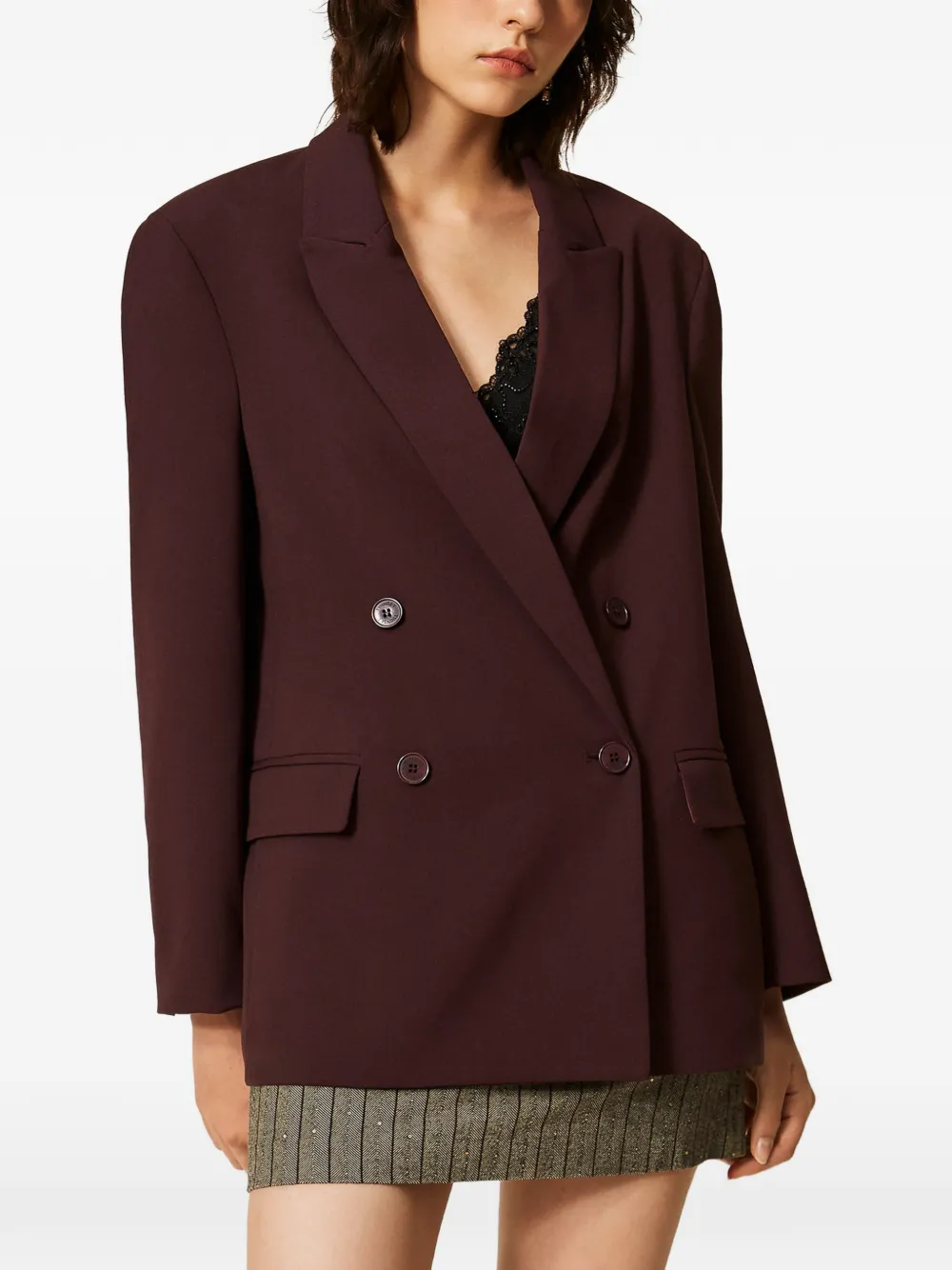 TWINSET Blazer met dubbele rij knopen Bruin