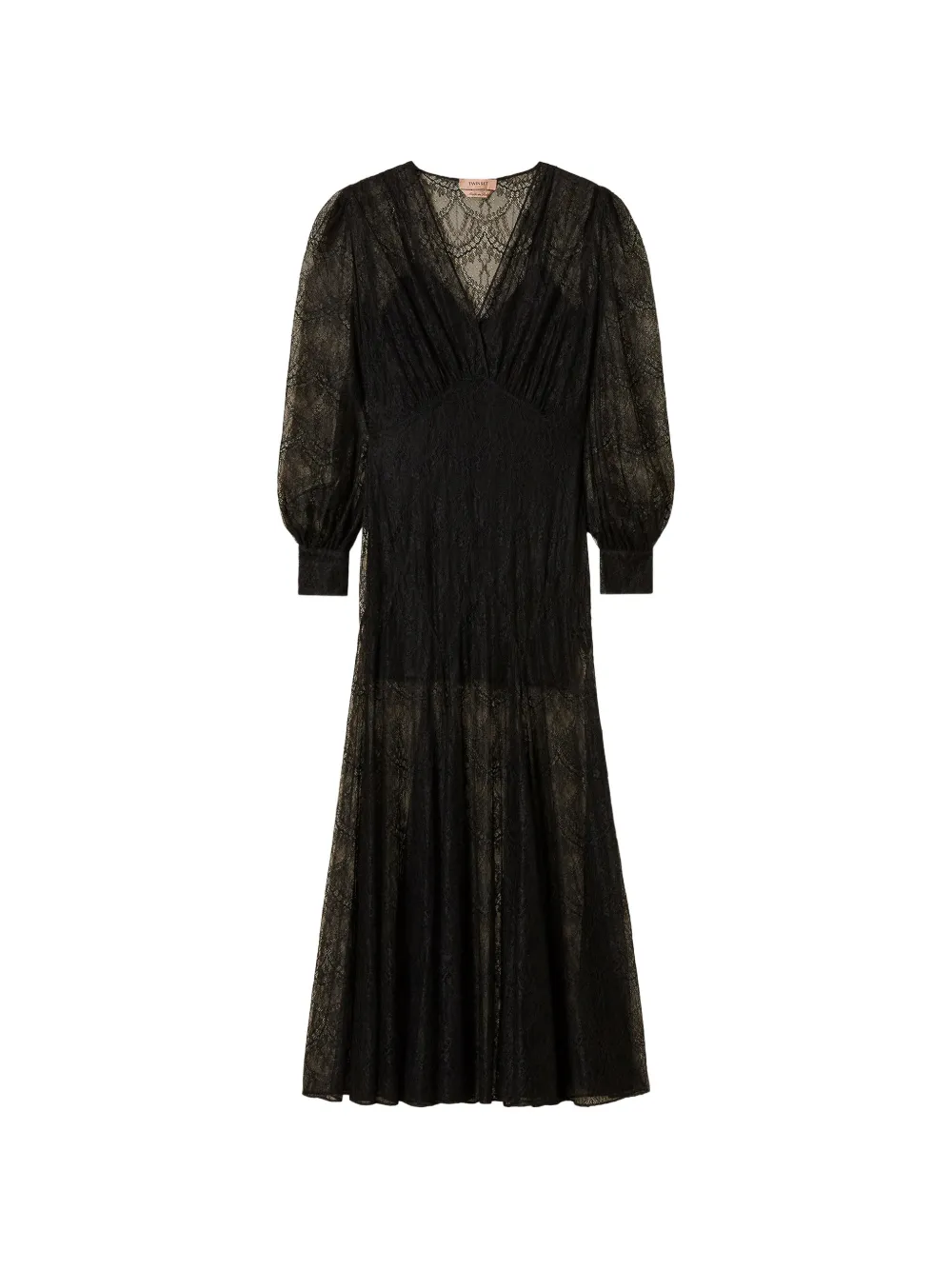 TWINSET Valenciennes lace long dress - Schwarz