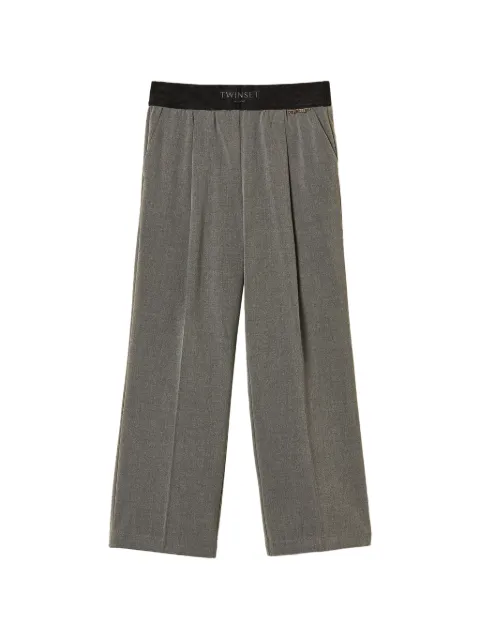 TWINSET Kids flannel palazzo trousers with pleats