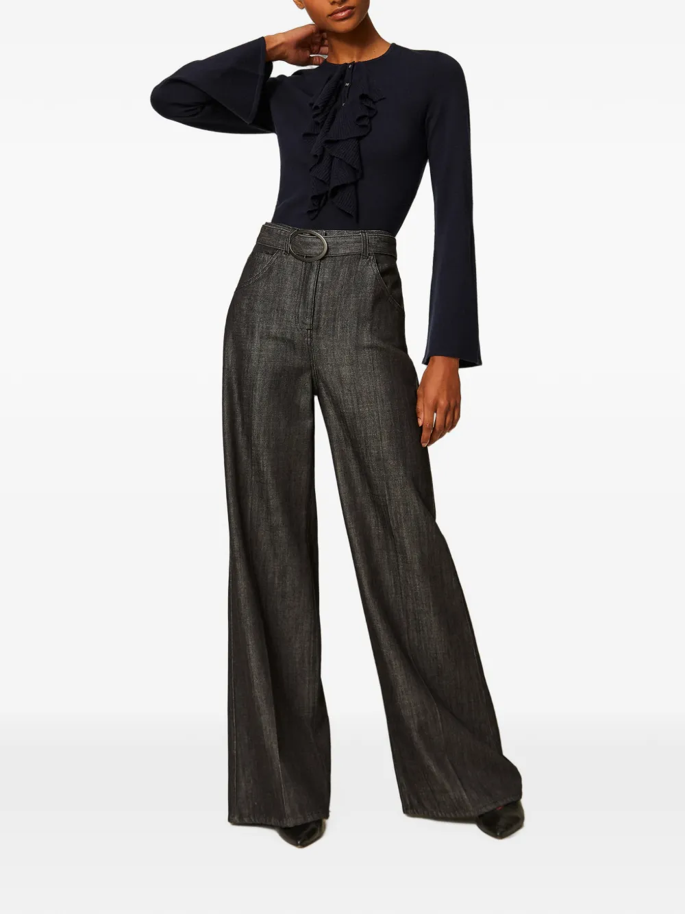 TWINSET Trui met ruches Blauw