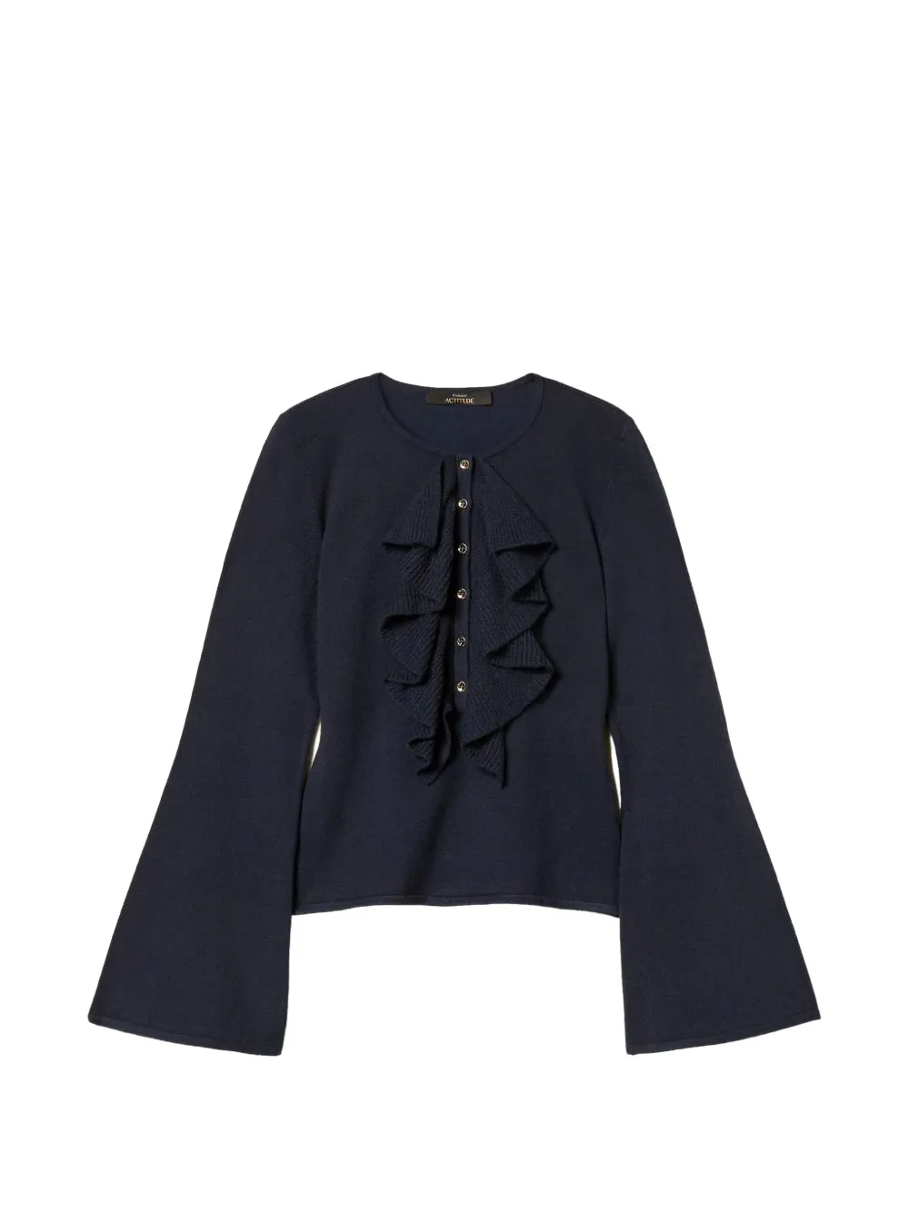 TWINSET fitted jumper with ruffles - Blu
