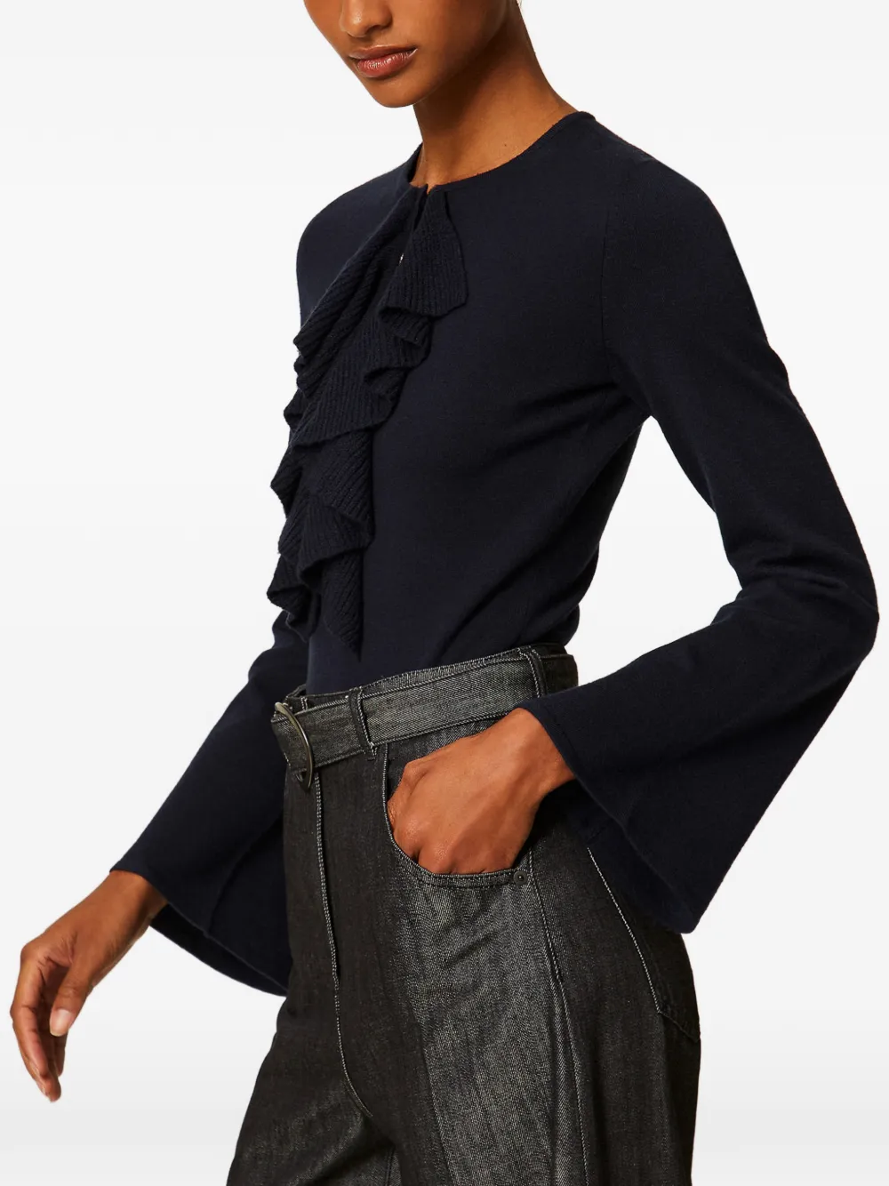 TWINSET Trui met ruches Blauw
