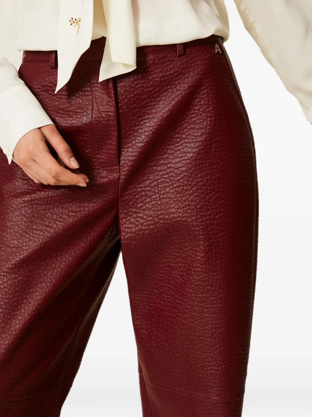 TWINSET Broek met wijde pijpen Rood