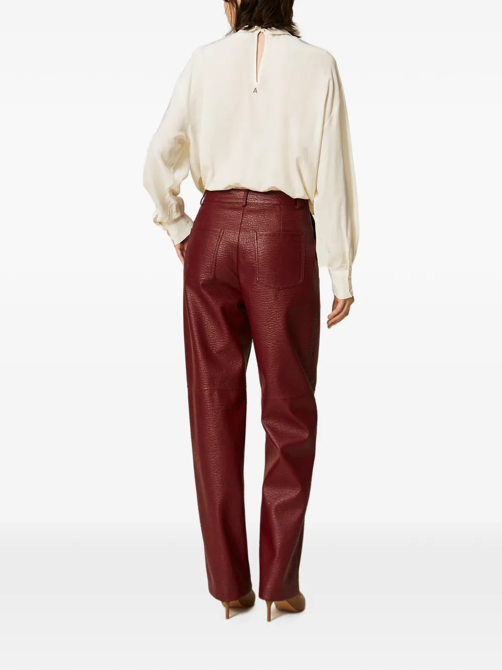 TWINSET Broek met wijde pijpen Rood