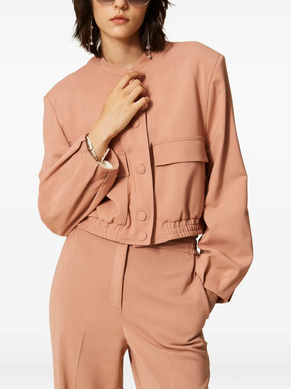 TWINSET Twill bomberjack met zakken Roze