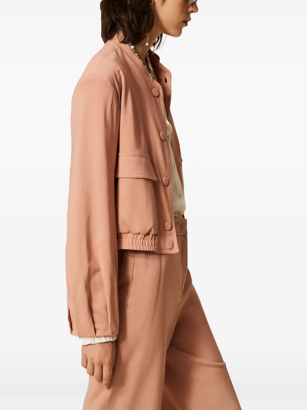 TWINSET Twill bomberjack met zakken Roze