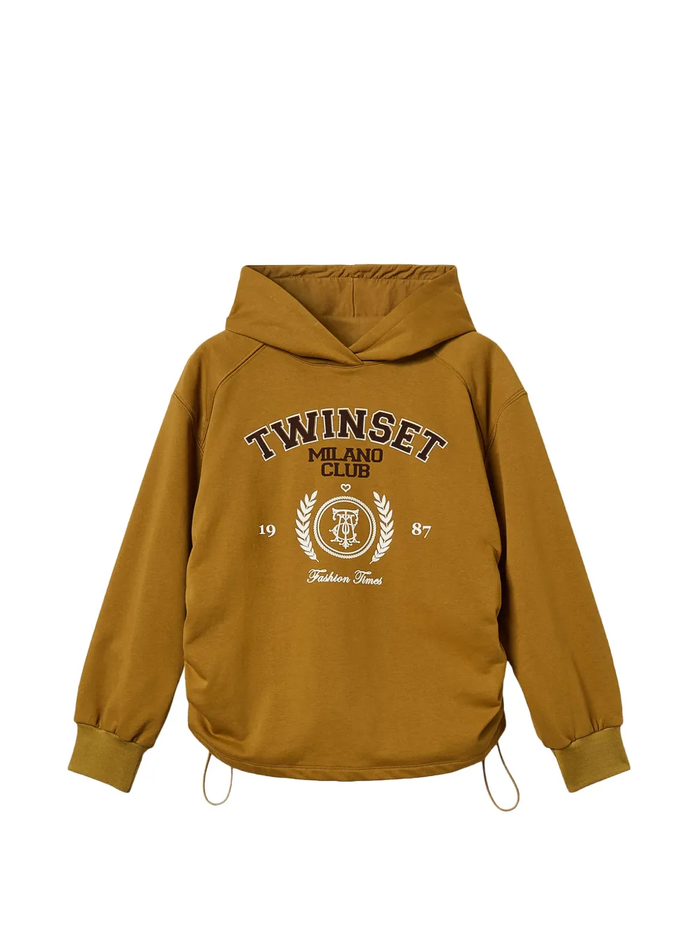 TWINSET Felpa con logo e cappuccio - Marrone