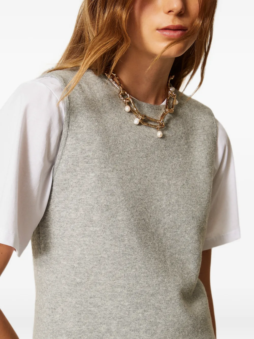 TWINSET Mouwloze trui Grijs