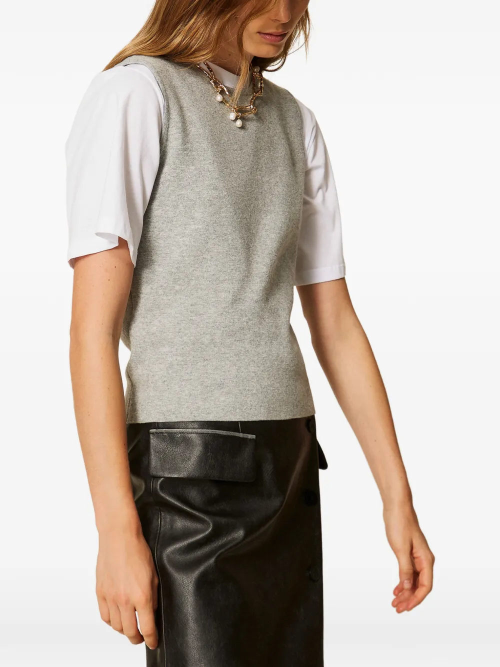 TWINSET Mouwloze trui Grijs