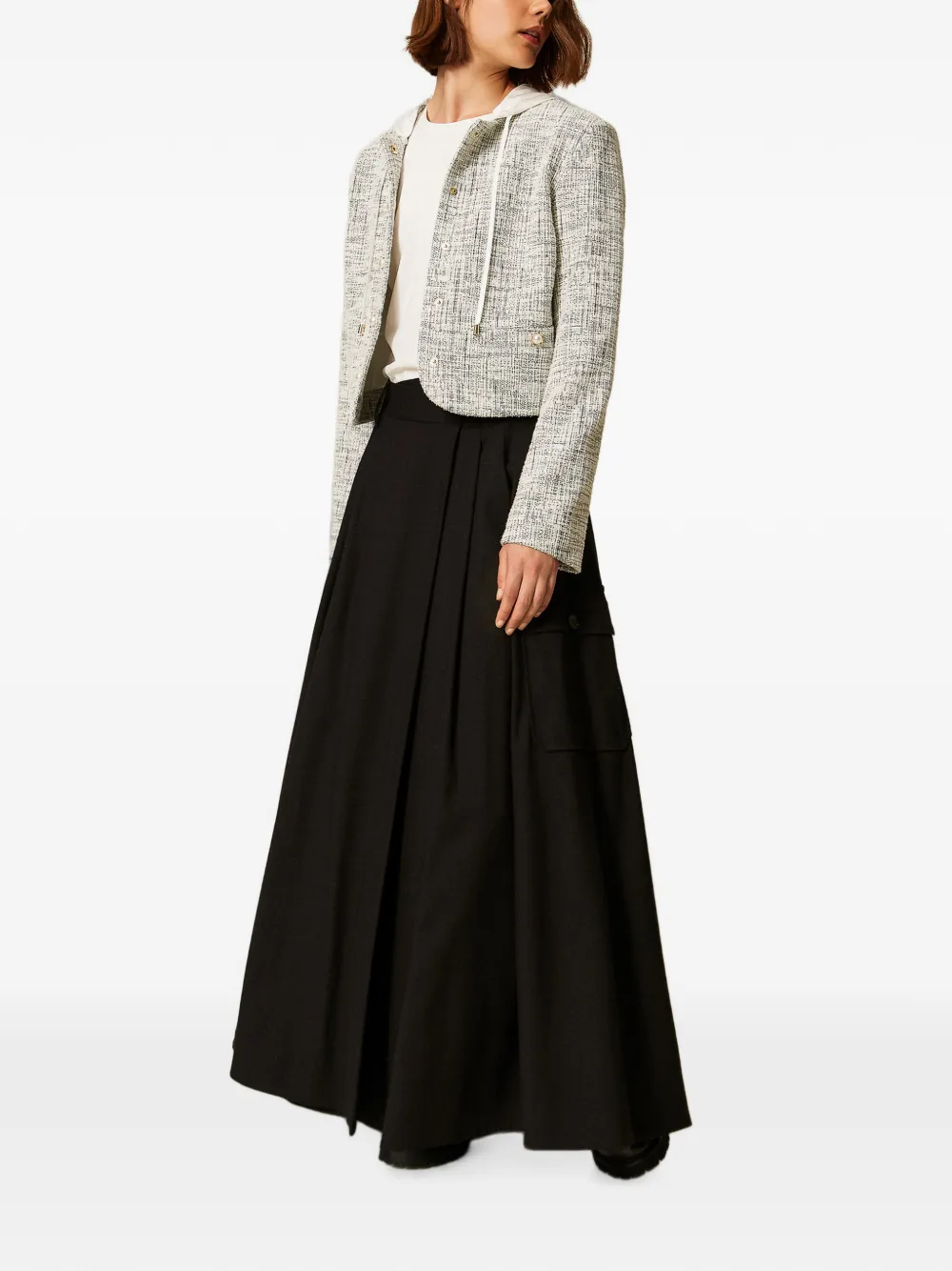 TWINSET Flanellen wikkelrok Zwart